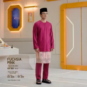 Baju Melayu Teluk Belanga - Fuchsia Pink