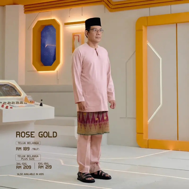 Baju Melayu Teluk Belanga - Rose Gold