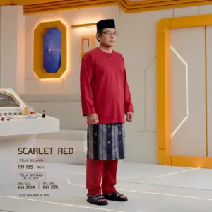 Baju Melayu Teluk Belanga - Scarlet Red
