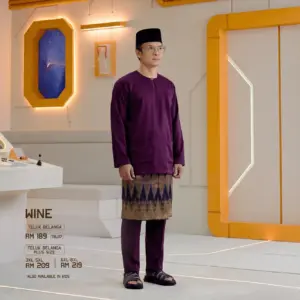 Baju Melayu Teluk Belanga - Wine