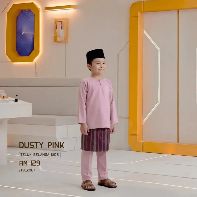 Baju Melayu Teluk Belanga Kids -Dusty Pink