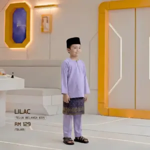 Baju Melayu Teluk Belanga Kids - Lilac