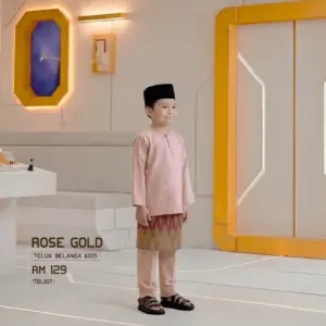 Baju Melayu Teluk Belanga Kids - Rose Gold