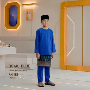 Baju Melayu Teluk Belanga Kids - Royal Blue