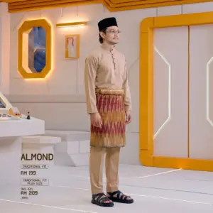 Baju Melayu Traditional Fit - Almond