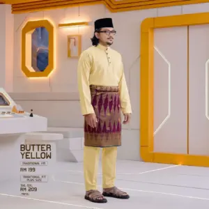 Baju Melayu Traditional Fit - Butter Yellow
