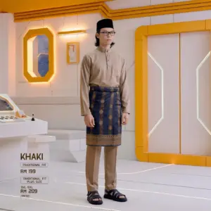 Baju Melayu Traditional Fit - Khaki