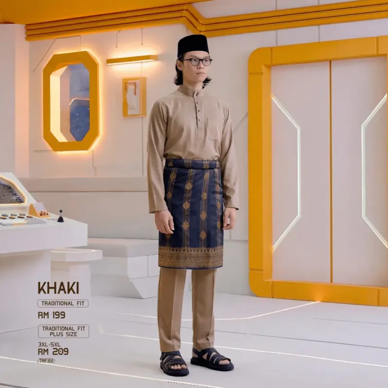 Baju Melayu Traditional Fit - Khaki