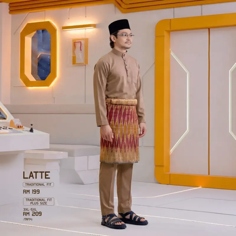 Baju Melayu Traditional Fit - Latte