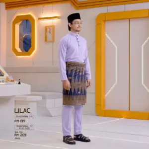 Baju Melayu Traditional Fit - Lilac