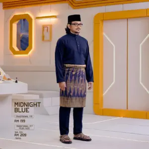 Baju Melayu Traditional Fit - Midnight Blue