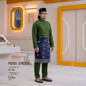 Baju Melayu Traditional Fit - Moss Green