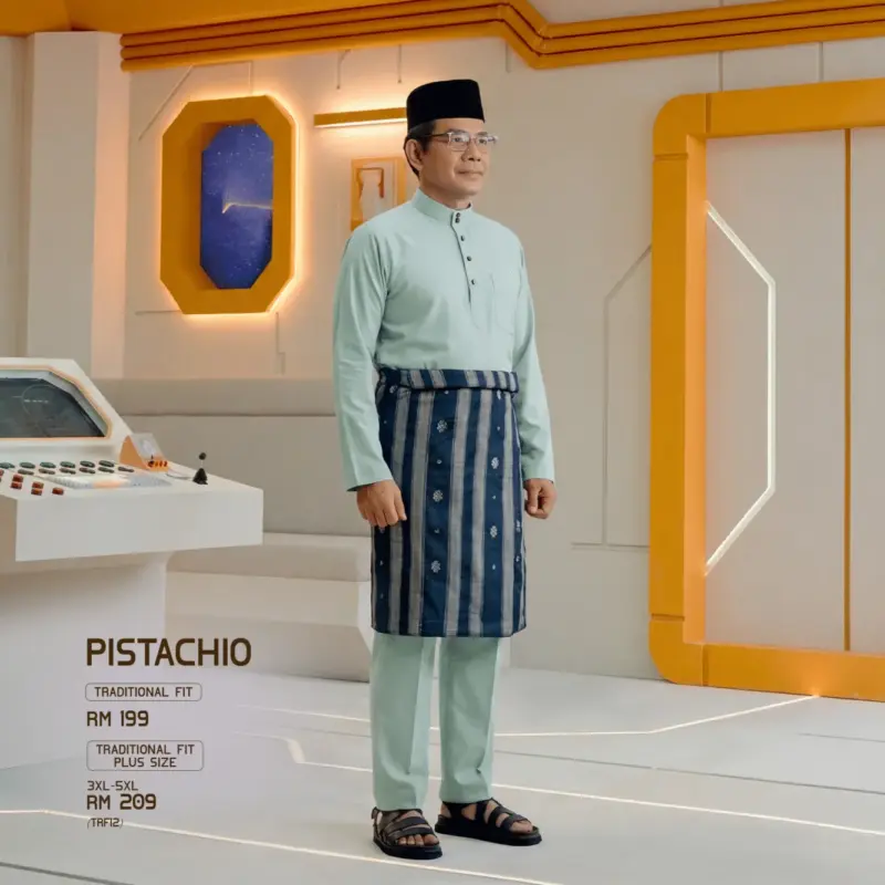 Baju Melayu Traditional Fit - Pistachio