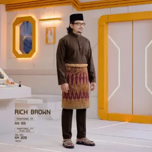 Baju Melayu Traditional Fit - Rich Brown