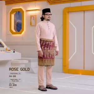 Baju Melayu Traditional Fit - Rose Gold