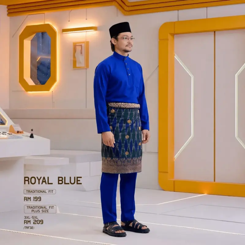 Baju Melayu Traditional Fit - Royal Blue