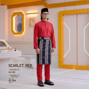 Baju Melayu Traditional Fit - Scarlet Red