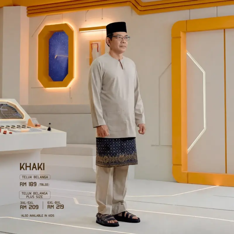 Baju Melayu Teluk Belanga Plus Size - Khaki