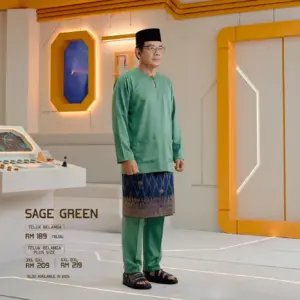 Baju Melayu Teluk Belanga Plus Size - Sage Green